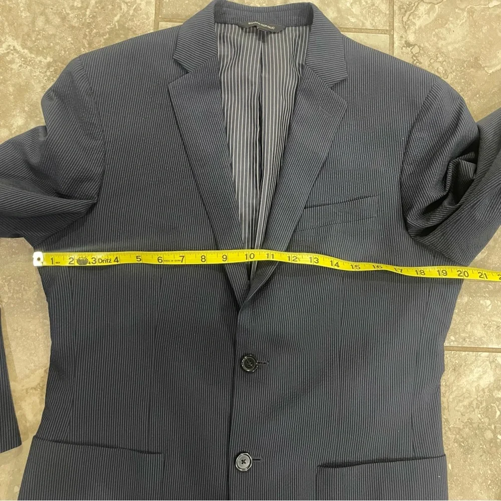 Banana Republic Blazer Mens 38 Regular Slim Fit Marzotto Wool Silk Jacket Stripe